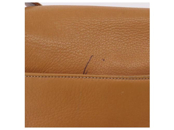 LOEWE Anagram Shoulder Bag Leather Beige Gold Auth 190988 D'oro - vista 3
