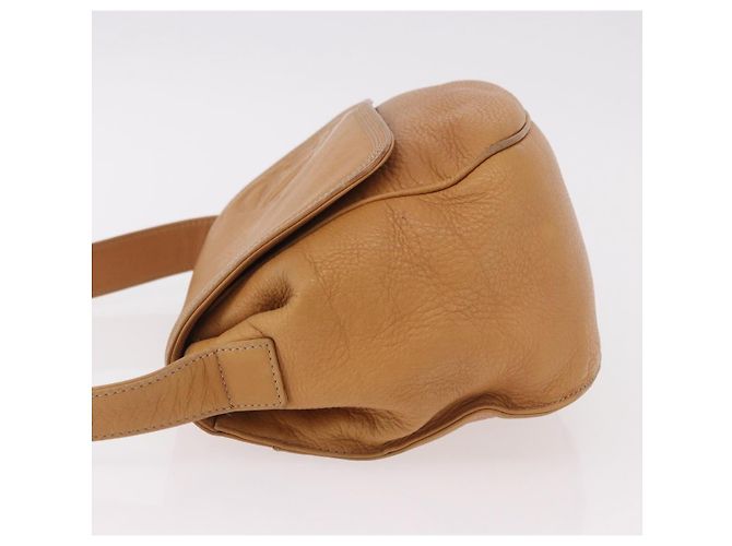 LOEWE Anagram Shoulder Bag Leather Beige Gold Auth 190988 D'oro - vista 5