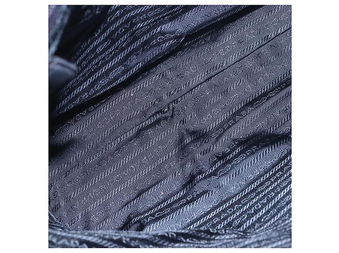 Borsa a mano PRADA in raso blu Auth ka5142A - vista 11