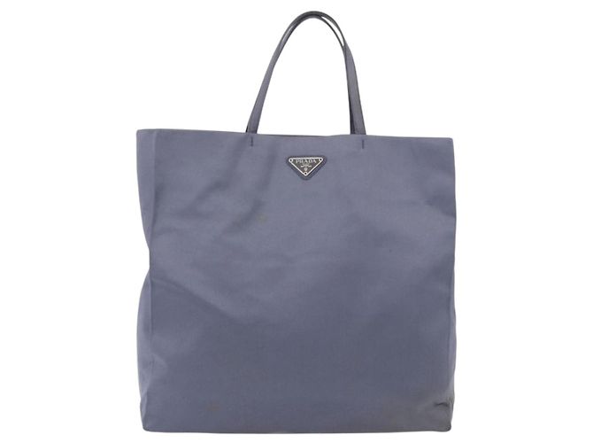 Borsa a mano PRADA in raso blu Auth ka5142A - vista 13