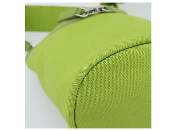 Borsa a Spalla PRADA in Tela Verde Argento Auth 191654SV - vista 14