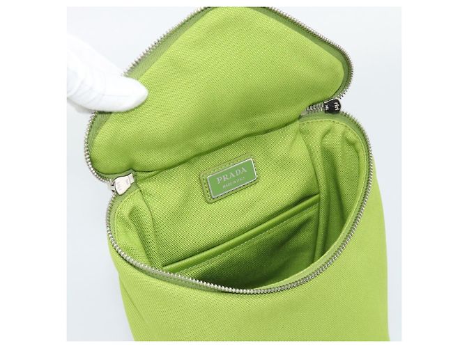 Borsa a Spalla PRADA in Tela Verde Argento Auth 191654SV - vista 19