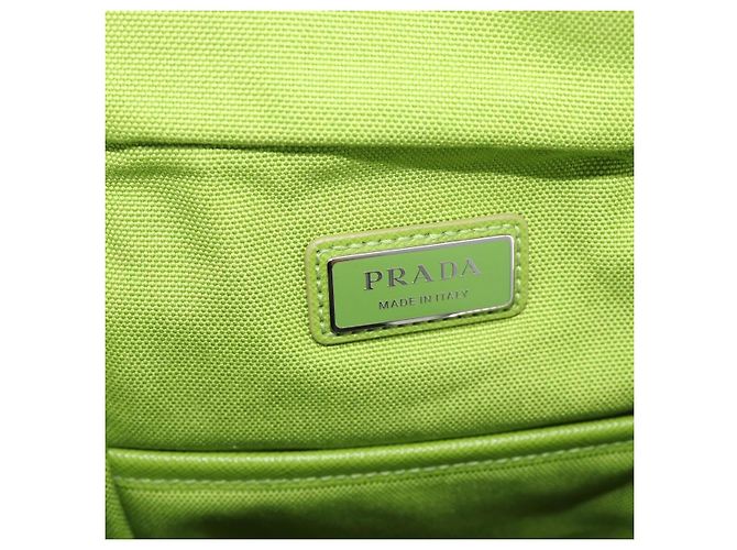 Borsa a Spalla PRADA in Tela Verde Argento Auth 191654SV - vista 20