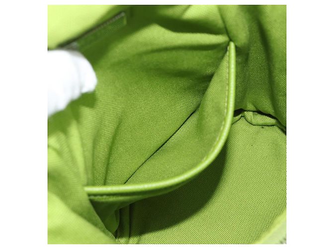 Borsa a Spalla PRADA in Tela Verde Argento Auth 191654SV - vista 23