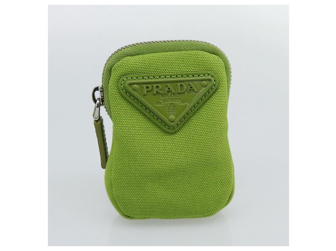 Borsa a Spalla PRADA in Tela Verde Argento Auth 191654SV - vista 24