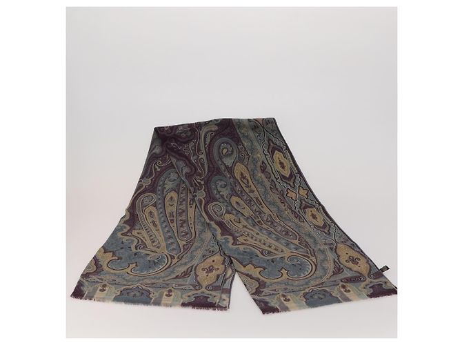 Sciarpa ETRO in seta e lana, set da 3, Marrone Blu Verde Autentica am11771 - vista 2