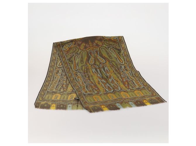 Sciarpa ETRO in seta e lana, set da 3, Marrone Blu Verde Autentica am11771 - vista 6