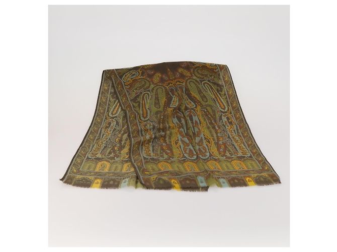 Sciarpa ETRO in seta e lana, set da 3, Marrone Blu Verde Autentica am11771 - vista 7
