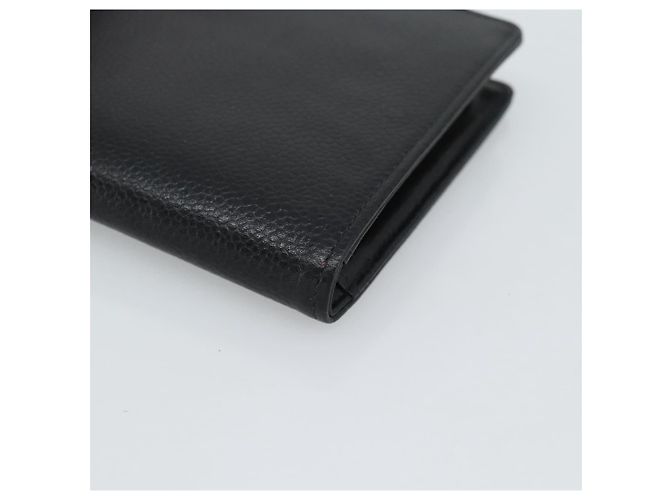 CHANEL COCO Mark Langgeldbörse Caviar Leder Schwarz Gold CC Auth 191387V Golden - Ansicht 15