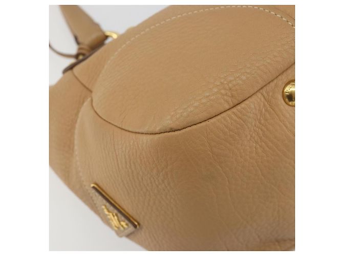 Borsa a mano PRADA in pelle marrone oro Auth BA13540A D'oro - vista 16
