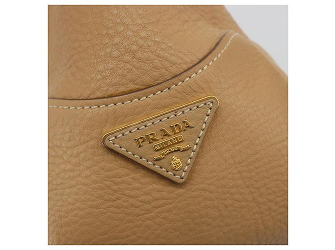 Borsa a mano PRADA in pelle marrone oro Auth BA13540A D'oro - vista 19