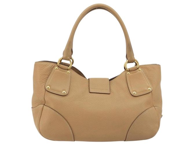 Borsa a mano PRADA in pelle marrone oro Auth BA13540A D'oro - vista 2