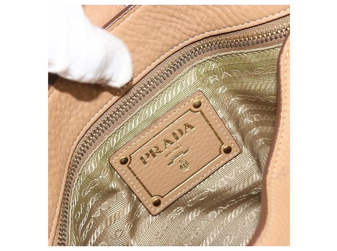 Borsa a mano PRADA in pelle marrone oro Auth BA13540A D'oro - view 21