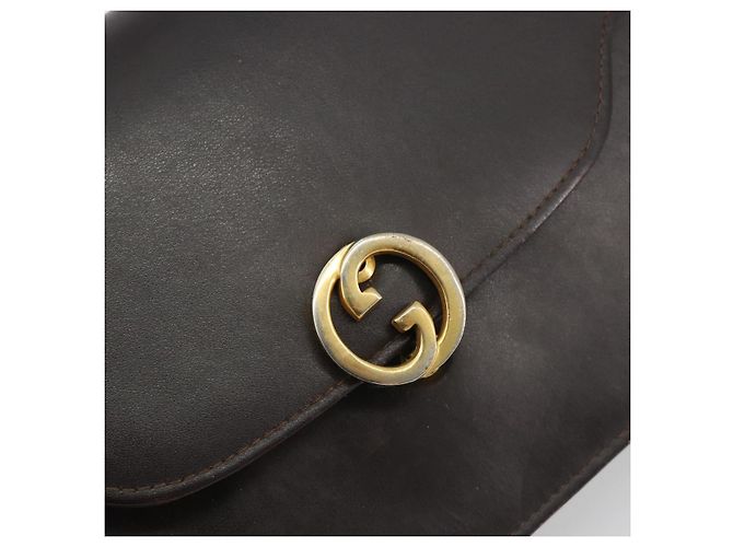 Clutch GUCCI in pelle marrone oro Auth 186593 D'oro - vista 17