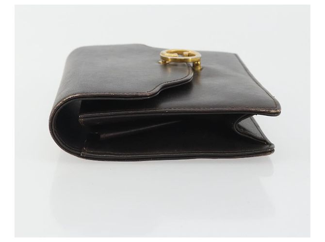 Clutch GUCCI in pelle marrone oro Auth 186593 D'oro - vista 4