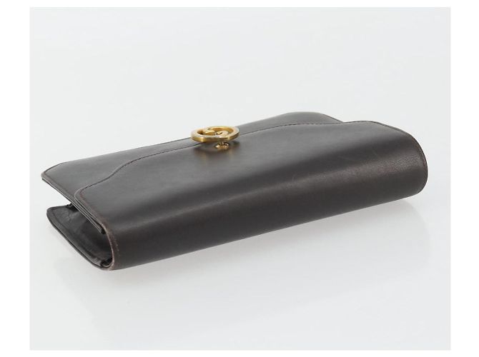 Clutch GUCCI in pelle marrone oro Auth 186593 D'oro - vista 5