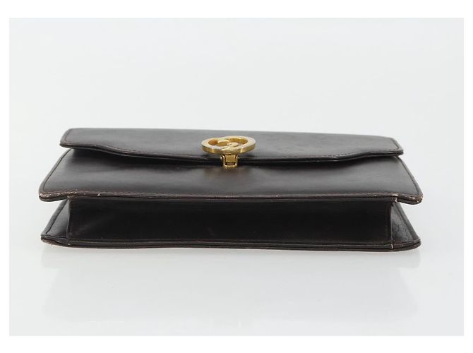 Clutch GUCCI in pelle marrone oro Auth 186593 D'oro - vista 6