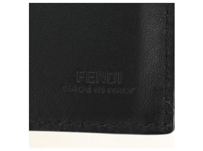 FENDI Cartera Bifold Zucca Canvas Cuero Verde Negro Auth BA13848A - vista 19