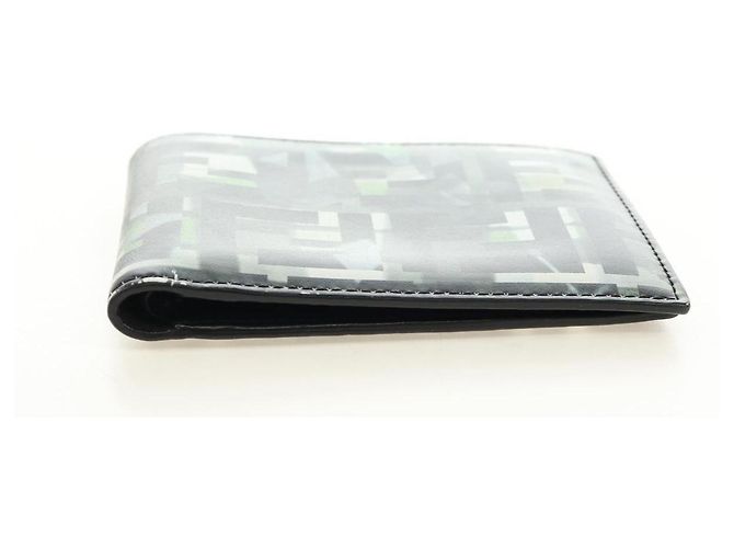 FENDI Cartera Bifold Zucca Canvas Cuero Verde Negro Auth BA13848A - vista 6