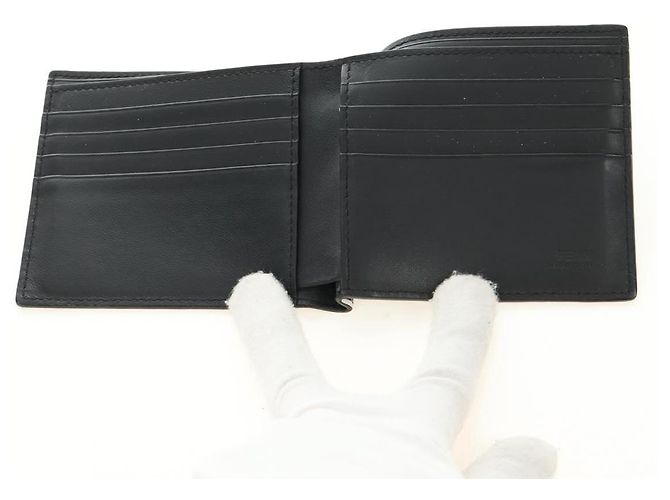 FENDI Cartera Bifold Zucca Canvas Cuero Verde Negro Auth BA13848A - vista 8