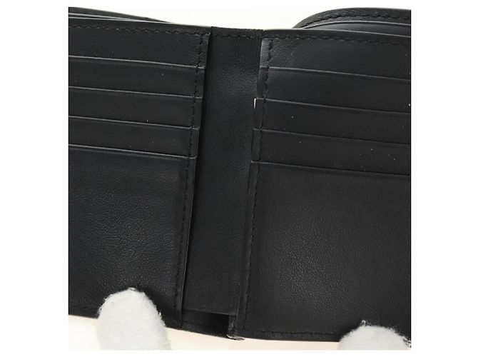 FENDI Cartera Bifold Zucca Canvas Cuero Verde Negro Auth BA13848A - vista 9