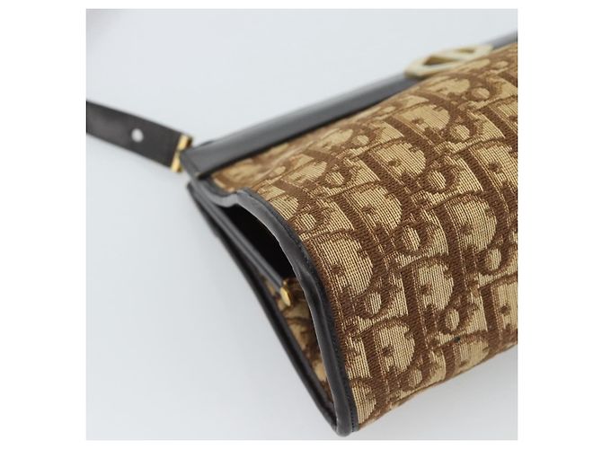 Borsa a tracolla Christian Dior Trotter Canvas Beige Oro Auth 190611 D'oro - vista 15