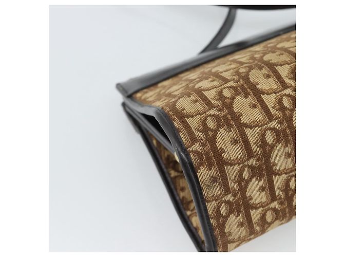 Borsa a tracolla Christian Dior Trotter Canvas Beige Oro Auth 190611 D'oro - vista 17
