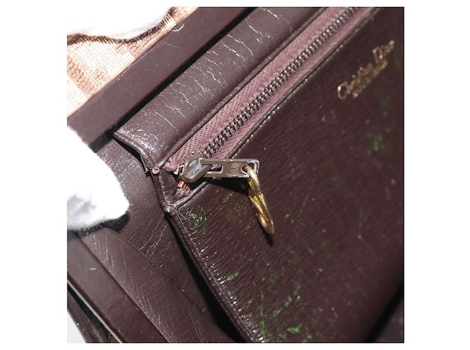 Borsa a tracolla Christian Dior Trotter Canvas Beige Oro Auth 190611 D'oro - vista 20