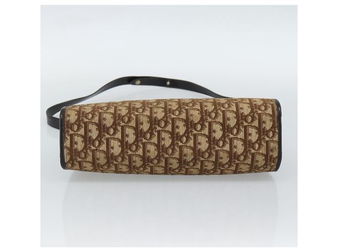 Borsa a tracolla Christian Dior Trotter Canvas Beige Oro Auth 190611 D'oro - vista 5