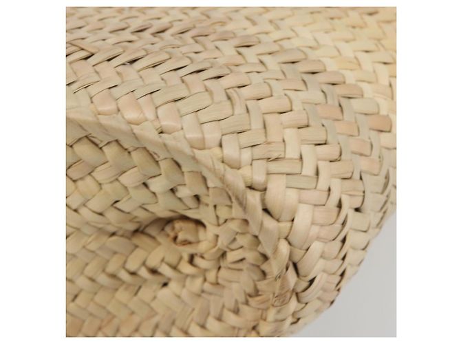 LOEWE Ghibli Soot Sprites Basket Small Bag Raffia Beige Argento Auth BA13934SM - vista 17