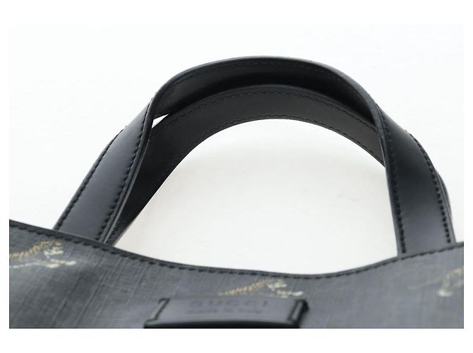 Bolso Tote GUCCI GG Supreme en PVC y cuero negro 495559 Auth ka5117 - vista 14