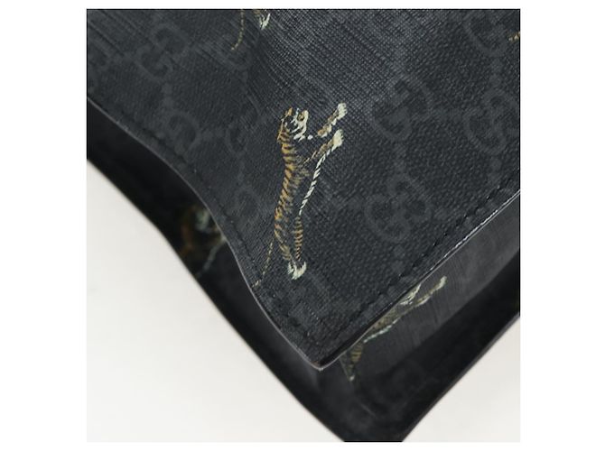 Bolso Tote GUCCI GG Supreme en PVC y cuero negro 495559 Auth ka5117 - vista 15