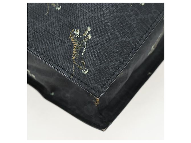 Bolso Tote GUCCI GG Supreme en PVC y cuero negro 495559 Auth ka5117 - vista 17