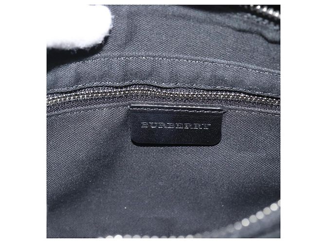 Borsa a tracolla BURBERRY Nova Check in tela nero argento Auth 191335V - vista 10