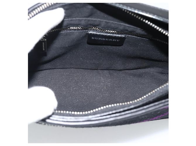 Borsa a tracolla BURBERRY Nova Check in tela nero argento Auth 191335V - vista 11