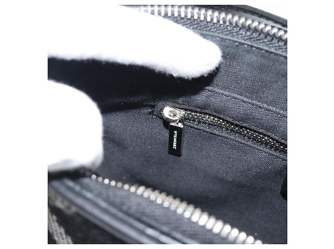 Borsa a tracolla BURBERRY Nova Check in tela nero argento Auth 191335V - vista 21
