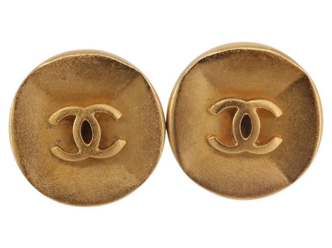 Orecchini CHANEL COCO Mark in metallo color oro CC Auth 191417 - vista 2