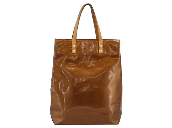 LOUIS VUITTON Borsa Monogram Vernis Reade MM Bronze M91143 LV Auth hk3883 Bronzo - vista 13