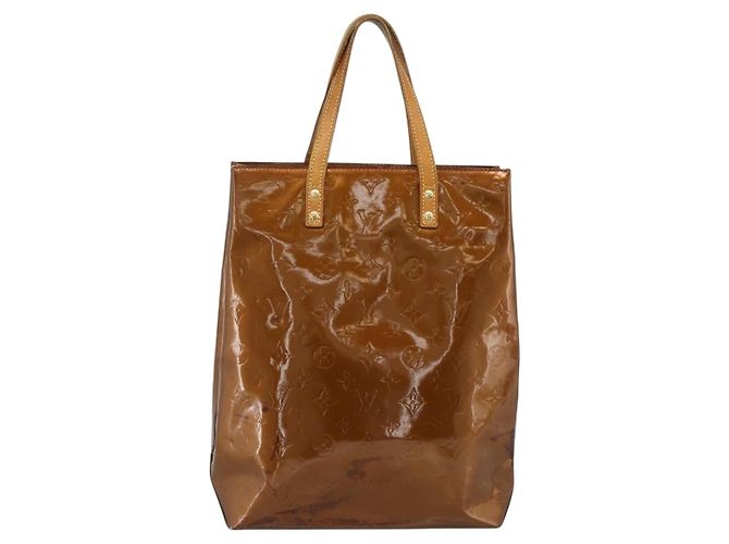 LOUIS VUITTON Borsa Monogram Vernis Reade MM Bronze M91143 LV Auth hk3883 Bronzo - vista 2