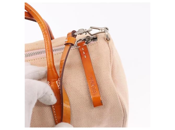 Borsa PRADA Canvas 2way Beige Argento Auth 190718 - vista 19