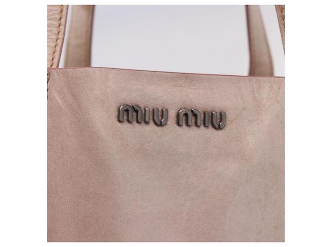 Borsa Miu Miu in pelle rosa argento Auth 190473A - vista 17