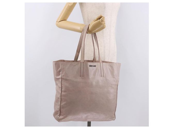 Borsa Miu Miu in pelle rosa argento Auth 190473A - vista 23
