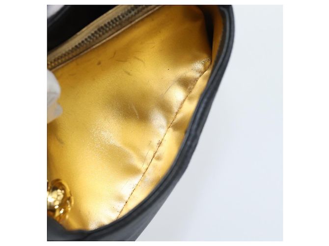 Borsa a mano Salvatore Ferragamo in raso nero e oro Auth 190618 D'oro - vista 11