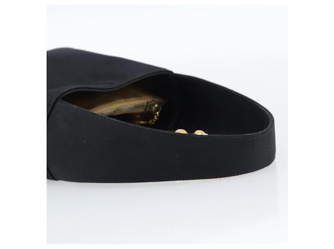 Borsa a mano Salvatore Ferragamo in raso nero e oro Auth 190618 D'oro - vista 7