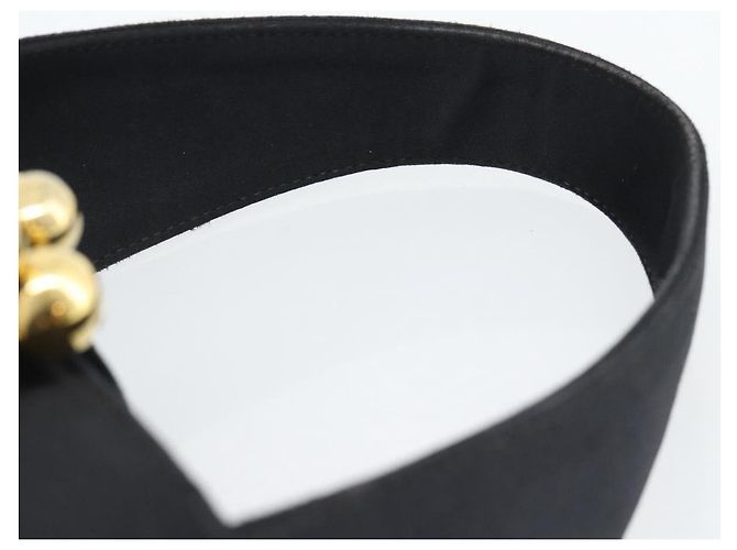 Borsa a mano Salvatore Ferragamo in raso nero e oro Auth 190618 D'oro - vista 8