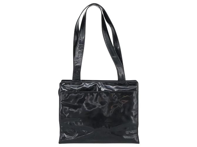 Borsa Tote CHANEL in vernice nera con CC dorato Auth BA14016 Nero D'oro - vista 2