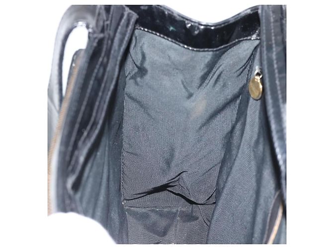 Borsa Tote CHANEL in vernice nera con CC dorato Auth BA14016 Nero D'oro - vista 21