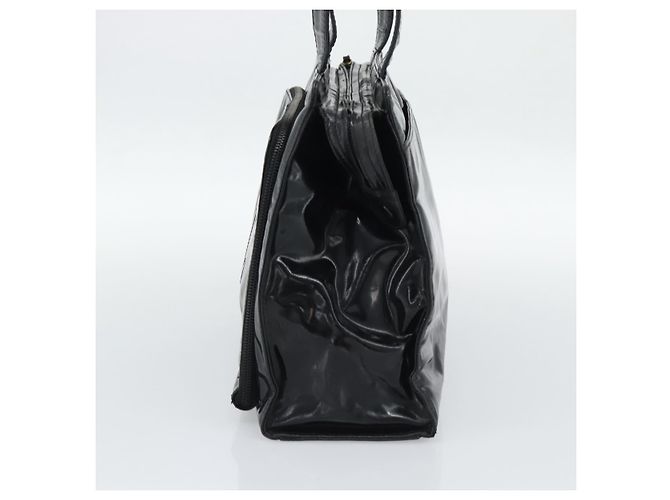 Borsa Tote CHANEL in vernice nera con CC dorato Auth BA14016 Nero D'oro - vista 4