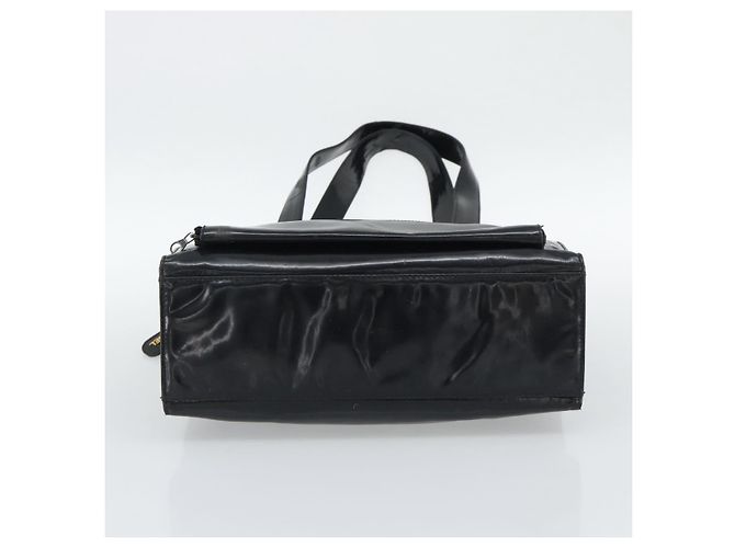 Borsa Tote CHANEL in vernice nera con CC dorato Auth BA14016 Nero D'oro - vista 5