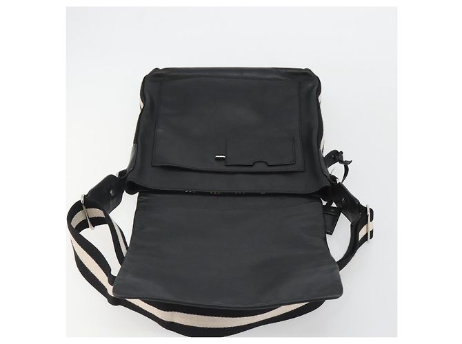 Borsa a Spalla BALLY in Pelle Nera Argento Auth 188106 Nero - vista 10